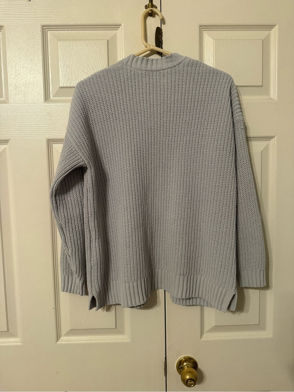 Hollister Light Gray Open-Front Chunky Knit Cardigan - Picture 3 of 3